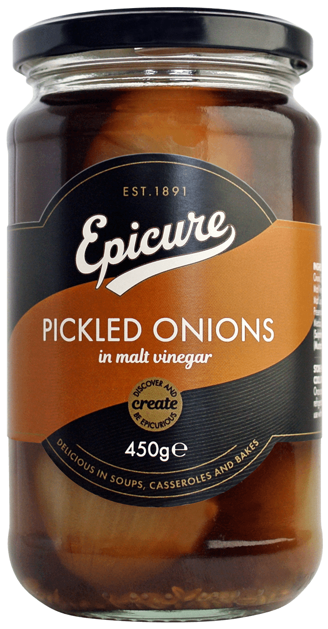 Pickled Onions in spiced malt vinegar - Condiment at Epicure